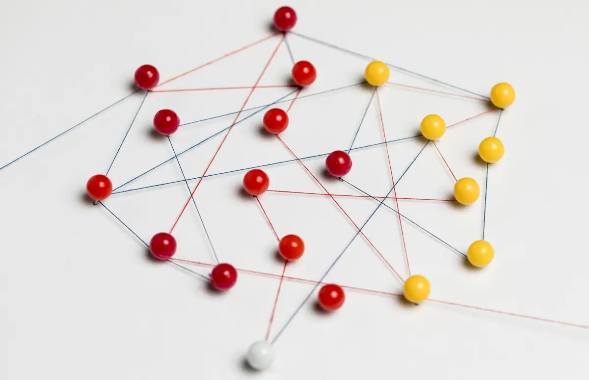 Visual representation of complex operating model design reflecting modern financial services organisational structures