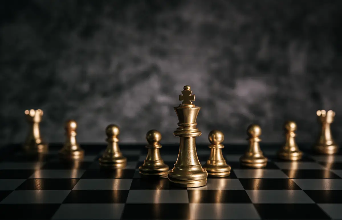 Chess board representing strategic decision-making in superannuation fund management and competitive positioning in 2024
